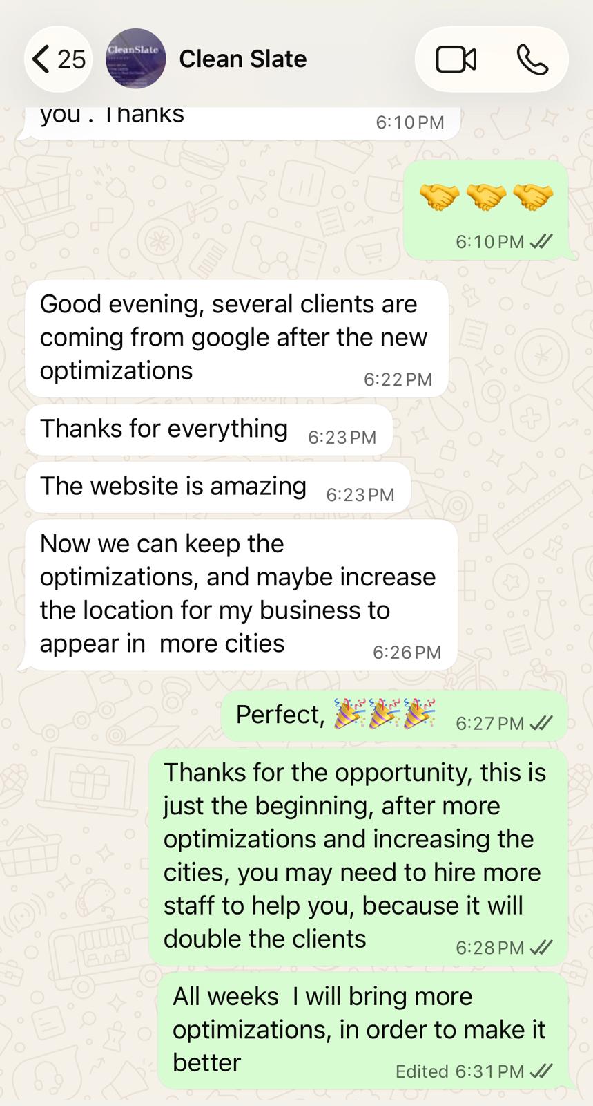 Print de resultado de cliente atendido pela Next Level